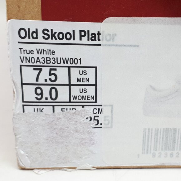 Vans Old Skool Platform Stacked Shoe Sneaker All True White Mens 7.5 / Womens 9 - Picture 10 of 12